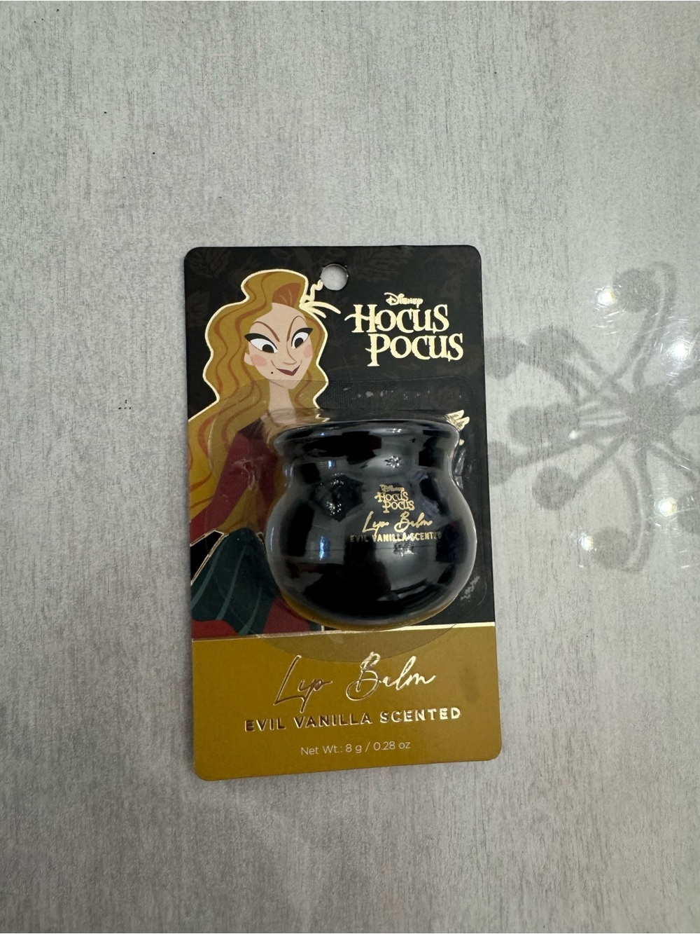 NWT Disney Hocus Pocus Sarah Sanderson Vanilla Lip Balm in Cauldron
